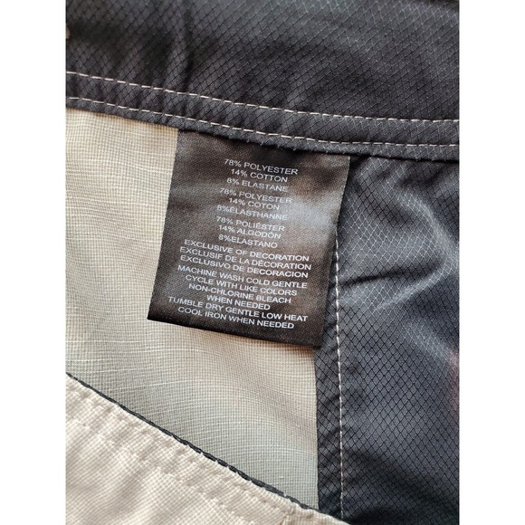 Hang Ten Board Shorts‎ Mens Size 40 Tan Polyester Slash Pockets Logo Medium Wash - Picture 10 of 10